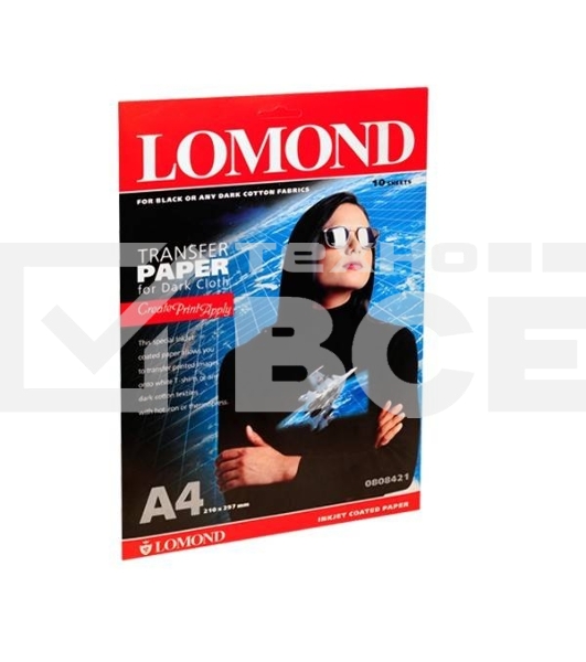 Термотрансфер Lomond 0808421 A4/140г/м2/10л./белый для темных тканей