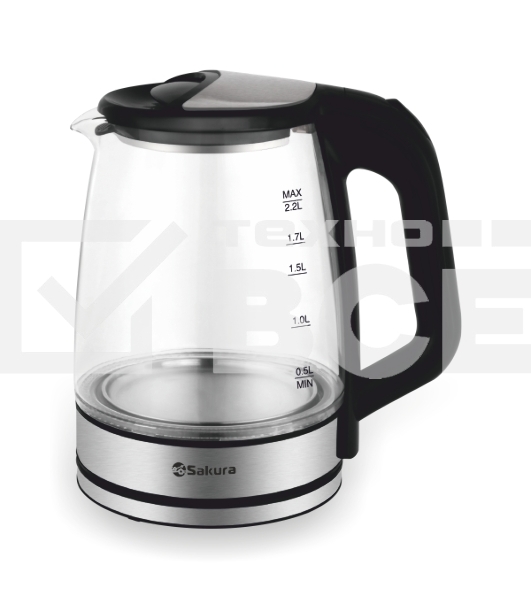 Чайник электрический Sakura SA-2722BK черный, 2.2 л., 1500 Вт
