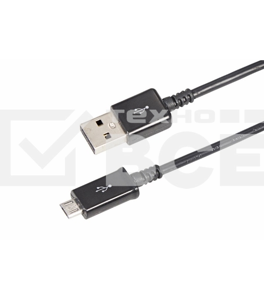Кабель Rexant (18-4268) USB кабель microUSB длинный штекер 1М черный 