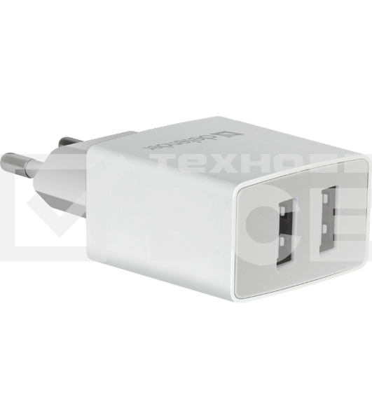 Сетевой адаптер Defender 2xUSB, 2.1А , белый (UPA-22)