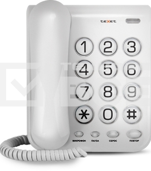 Телефон проводной teXet TX-262 светло-серый