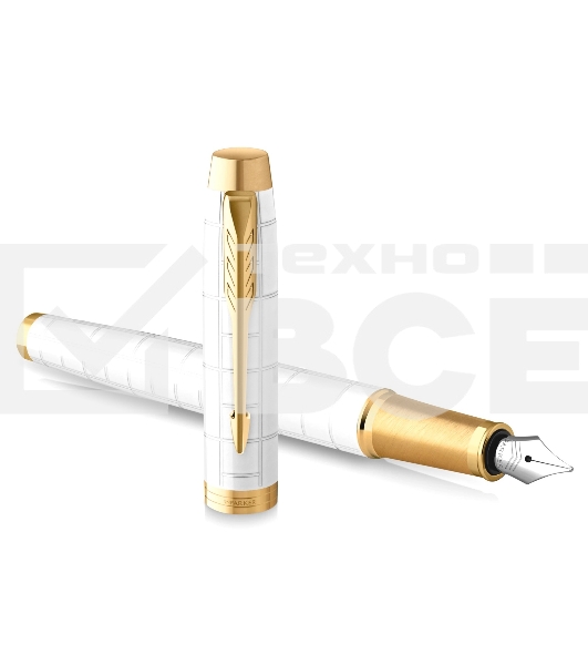 Ручка перьевая Parker IM Premium F318 (CW2143649) Pearl GT F сталь нержавеющая подар.кор.