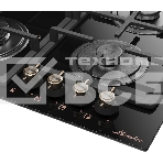Варочная поверхность MONSHER MGG 67 RN Bronze, Classic, газ, 60 см, газ-контроль, автоматический электроподжиг, чугунные решетки, форсунки под сжиженый газ, поворотные переключатели, цвет черный/бронзовый, фото4