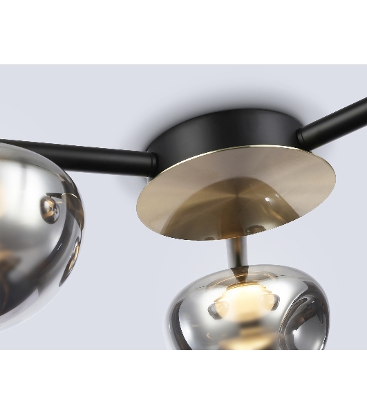 Светильник Ambrella light LH12006/3 BK/GD/SM черный/золото/дымчатый 18W 3000K D640*170