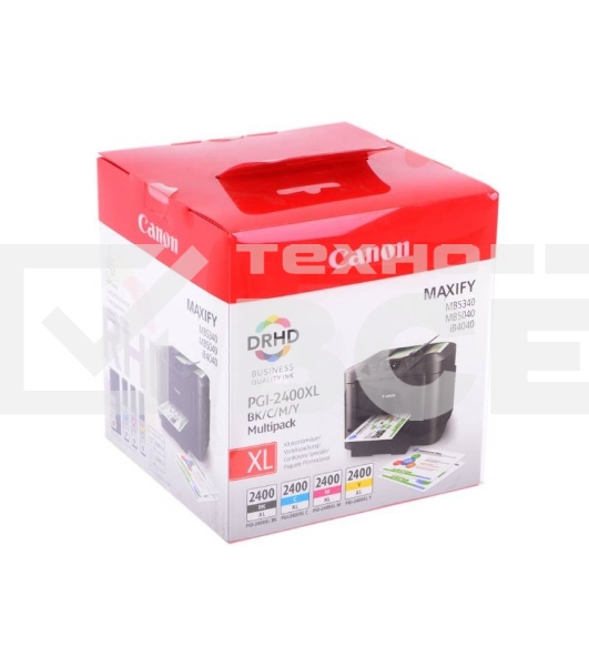Картридж струйный CANON PGI-2400XL BK/C/M/Y MULTI (экономичный комплект: Bk 2500 стр, C/M/Y - по 1500 стр) для MAXIFY iB4040/МВ5040/МВ5340