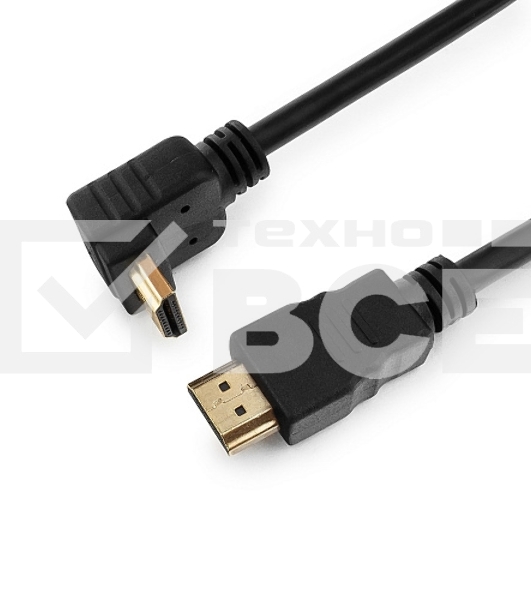Кабель Cablexpert HDMI CC-HDMI490-6, 19M/19M, v2.0, медь, позол.разъемы, экран, угловой, 1.8м, черный, пакет