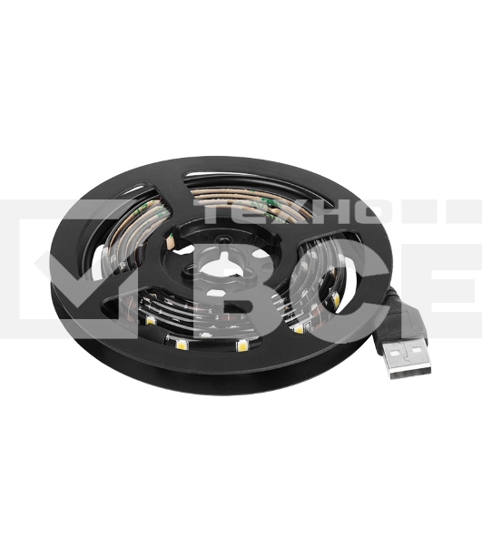 Лента LED с USB коннектором 5 В, 8 мм, IP65, SMD 2835, 60 LED/m, цвет свечения синий