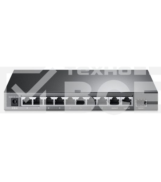 Коммутатор TP-Link 8-port 10/100Mbps Unmanaged PoE switch, 2 Gb RJ45 + 1 Gb SFP uplinks, PoE budget up to 124W