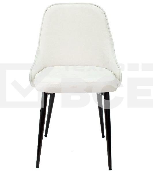 Стул для кухни Бюрократ KF-5_2 Velvet 20 комплект 2шт, молочный, металл черный на ножках (KF-5/VELV20_2)
