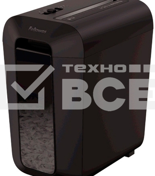 Шредер Fellowes PowerShred LX65 черный (секр.P-4)/перекрестный/10лист./22лтр./скрепки/скобы/пл.карты