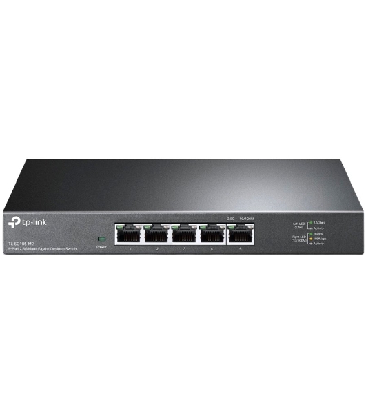 Коммутатор TP-Link 5-Port 2.5G Multi-Gigabit Desktop Switch, 5 × 2.5 G RJ45 Ports, Desktop Steel Case, Silent, Plug and Play, Wall mount.