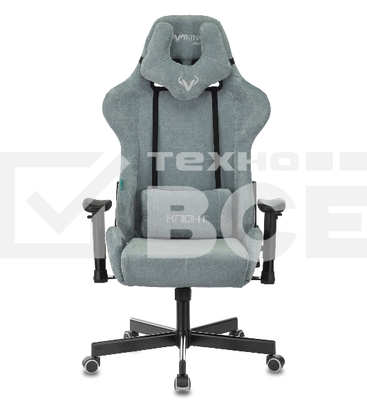 Кресло игровое Бюрократ VIKING KNIGHT LT28 FABRIC серо-голубой крестовина металл/пластик