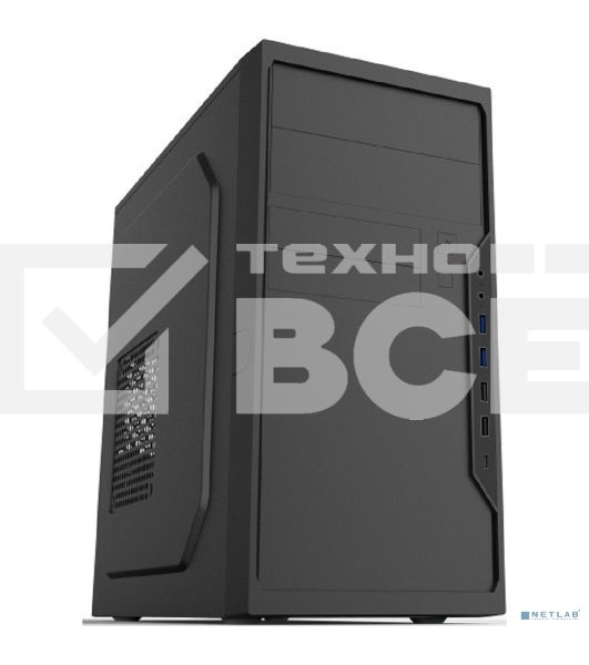 Компьютерный корпус Foxline FL-733R-FZ450R-U32C-PH mATX case, black, w/PSU 450W 12cm, w/2xUSB2.0, w/2xUSB3.0, w/1xType-C (USB2.0), w/2xcombo audio, w/pwr cord, w/o FAN