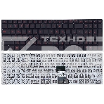 Клавиатура для ноутбука Asus N541, N501 черная, шрифт красный, с подсветкой, фото3