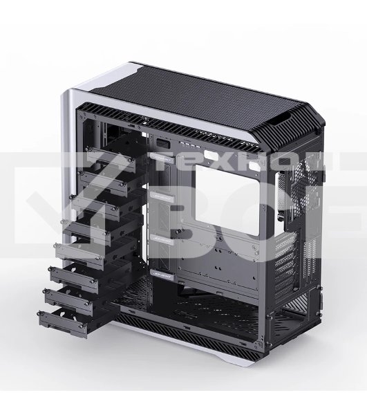 Корпус без блока питания Case JONSBO D500, Full-Tower, TG, 3x140mm ARGB, 2xUSB-A 3.2 + 1xUSB-C 3.2, E-ATX, ATX, mATX, mITX Silver
