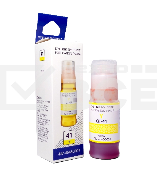 Чернила NVP GI-41 Y (NV-4545C001) для Canon Pixma G1420, G2420, G3420, G2460, G3460 (70 мл) Yellow (в коробке) совместимые
