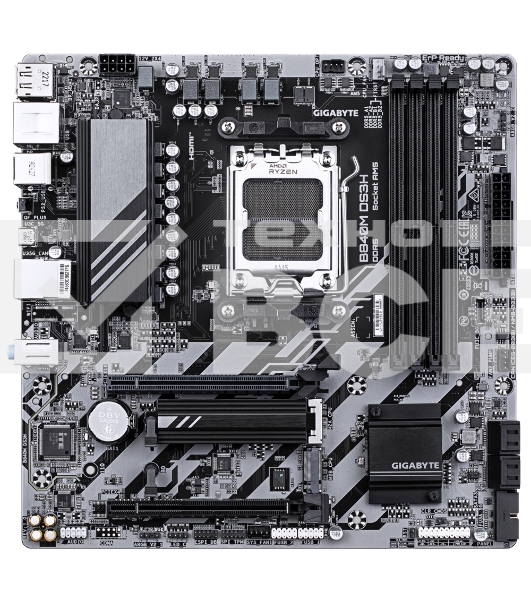 Материнская плата Gigabyte B840M DS3H, AM5, AMD B840, 4xDDR5, 4xSATA, 2xM.2, 1xPCIe 4.0 x16, 1xPCIe 3.0 x4, 2xDP, 1xHDMI, 1x2.5Gb LAN, 3xUSB-A 5Gbps, 8xUSB-A 2.0, 1xUSB-C 5Gbps, 3x3.5 мм, 7.1, mATX