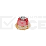 Щетка чашечная для УШМ Kranz витая латунированная проволока, 65мм, М14, фото 1