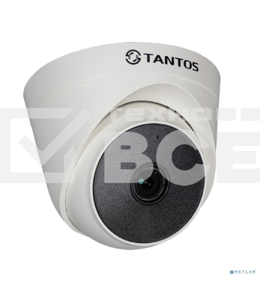 Внутренняя купольная мультиформатная 4 в1 видеокамера Tantos TSc-E2HDf (2.8) 'День/Ночь', 1/2.9' CMOS Sensor, разрешен. 2 Mp, 2Мп объектив f=2.8 мм. ИК подсветка до 20 метров, питание DC12 В, 97 x 77