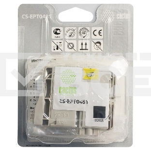 Картридж струйный Cactus CS-EPT0481 черный (14,4 мл) для Epson Photo R200/R220/R300/R320/R340/RX500/RX600/RX620/RX640