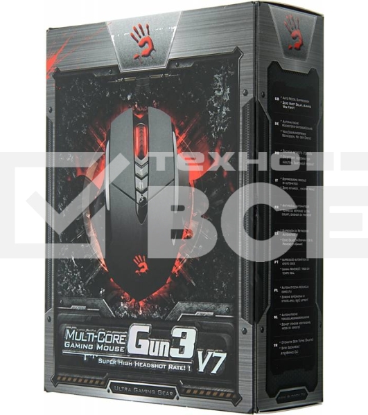 Мышь проводная A4Tech Bloody V7 черный, 3200 dpi, USB Type-A, кнопки - 8