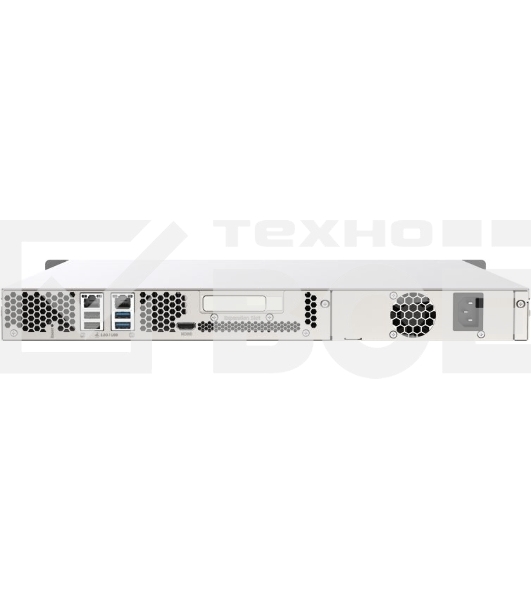 Сетевое хранилище без дисков SMB QNAP TS-453DU-4G NAS 4 HDD trays, rackmount 1U, 1 PSU. 4-core Intel Celeron J4125 2.0 GHz (up to 2.7 GHz), 4 GB RAM (1 x 4 GB) up to  8 GB (2 x 4GB), 2.5 Gigabit Ethernet x 2, 4xUSB, 1xHDMI . W/o rail kit RAIL-B02