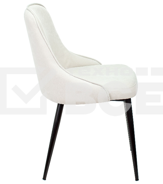 Стул для кухни Бюрократ KF-5_2 Velvet 20 комплект 2шт, молочный, металл черный на ножках (KF-5/VELV20_2)