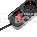 Удлинитель STANDARD 5 гнезд, 3м, 3х1,0мм², с/з, с выключателем, черный REXANT, фото3