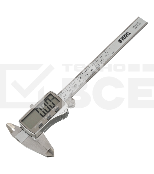 Штангенциркуль Denzel, 150 мм, электронный, большой дисплей, с глубиномером