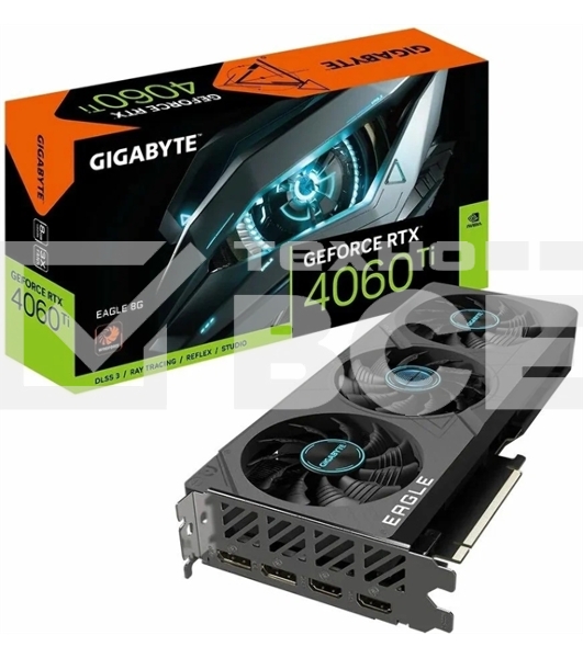 Видеокарта Gigabyte GV-N406TEAGLE-8GD RTX4060Ti PCI-E 4.0 8 ГБ GDDR6, 128 бит, DisplayPort x2, HDMI x2, GPU 2310 МГц