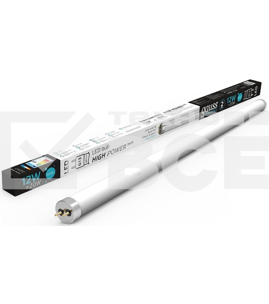 Лампа светодиодная Elementary T8 12Вт 4000К G13 1000лм 600мм стекло Gauss 93022