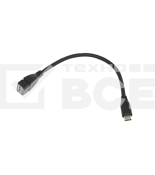 Переходник Type-C на USB 3.0 OTG кабель 25см черный