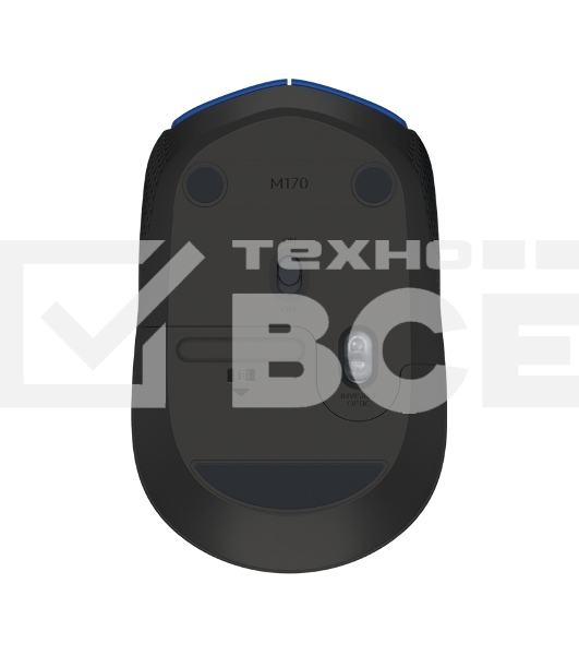 Мышь беспроводная Logitech M171 синий, 1000 dpi, радиоканал, USB, кнопки - 3