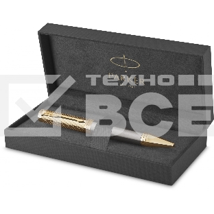 Ручка шариковая Parker Ingenuity Pioneers K571 (2200952) Arrow Grey GT M, черные чернила, подарочная коробка