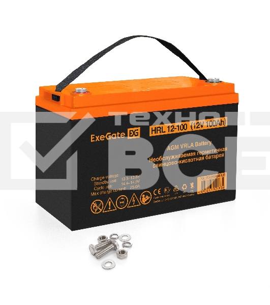 Аккумуляторная батарея ExeGate EX285656RUS HRL 12-100 (12V 100Ah, под болт М6)