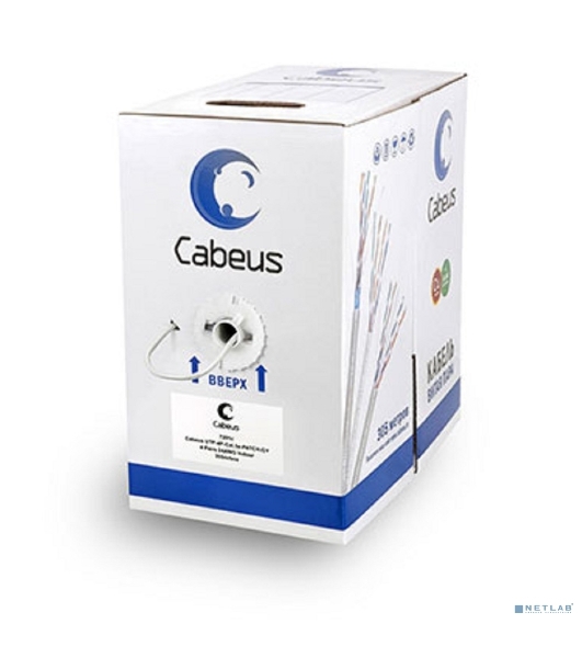 Кабель Cabeus UTP-4P-Cat.5e-PATCH-GY Кабель витая пара UTP (U/UTP), категория 5e, 4 пары, 7x0.20мм (24 AWG), многожильный (patсh), серый (305 м)