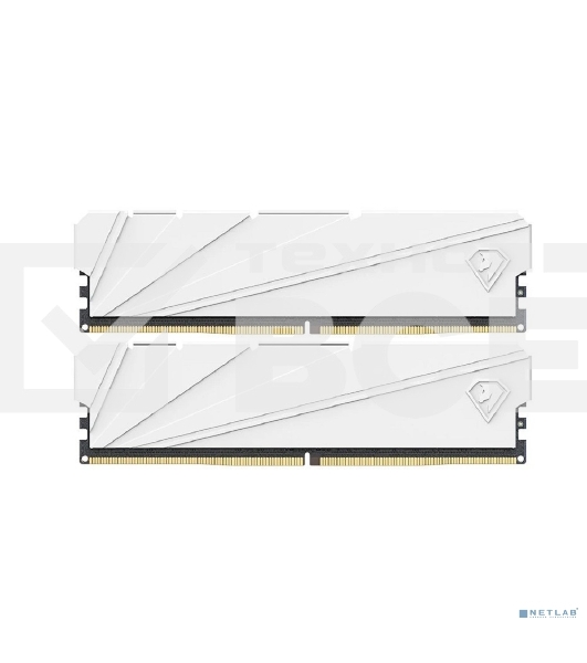 Оперативная память NETAC Shadow S, DDR4, 32Gb (2x16 GB), 3200 MHz, CL16, DIMM, радиатор, белый