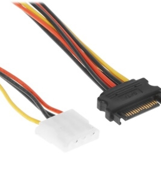 Кабель питания SATA Cablexpert CC-SATA-2MOLEX-20CM, Sata 15pin/2x Molex 4pin, 20 см, пакет
