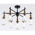 Люстра Ambrella light LH55257/7 BK/BS/CL черный/латунь/прозрачный E14*7 max 40W D640*520, фото8