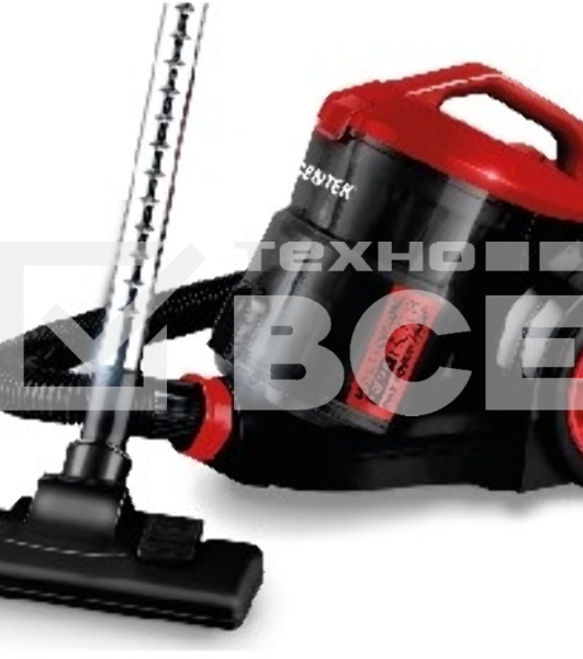 Пылесос Centek CT-2536 черный/красный, 420/2400 Вт, уборка сухая, пылесборник контейнер 2 л