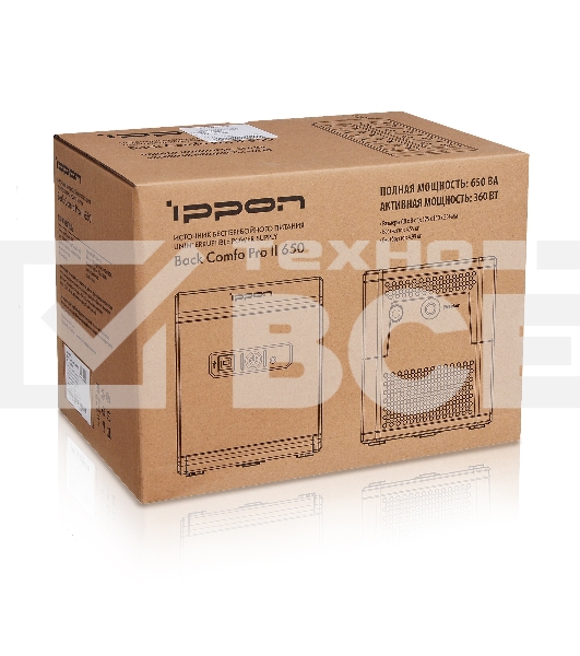 Источник бесперебойного питания Ippon Back Comfo Pro II 650 360Вт 650ВА