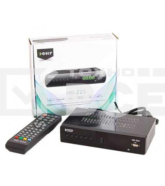 Ресивер эфирный цифровой DVB-T2/C HD HD-225 метал, дисплей DOLBY DIGITAL, Эфир