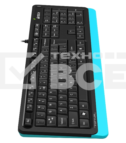 Клавиатура A4Tech Fstyler FKS10 проводная, USB, черный/синий