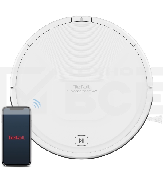 Робот-пылесос Tefal RG8227WH белый, 2600 мА·ч Li-Ion, уборка сухая, пылесборник контейнер 0.44 л