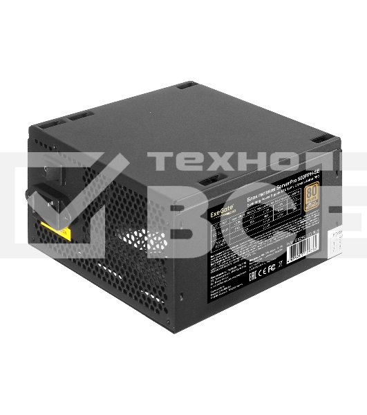 Серверный блок питания  500W ExeGate ServerPRO 80 PLUS Bronze, 500PPH-SE (ATX, for 3U+ cases, APFC, КПД 89% (80 PLUS Bronze), 12cm fan, 24p, (4+4)p, PCIe, 5SATA, 3IDE, black)