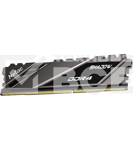 Оперативная память NETAC Shadow, DDR4, 16GB (1x16GB), 3200MHz, CL16, с радиаторами, серый