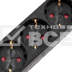 Удлинитель STANDARD 5 гнезд, 3м, 3х1,0мм², с/з, с выключателем, черный REXANT, фото2