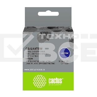 Картридж ленточный Cactus CS-LK4TBW черный шрифт, прозрачный фон (12 мм, 9 м) для Epson LW300/LW400/LW700/LW600P/LW1000P/K400/Z700/Z900