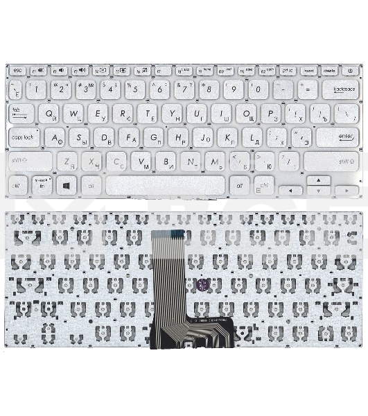 Клавиатура для ноутбука Asus X412DA  серебристая