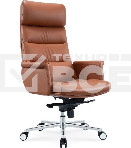 Кресло руководителя Cactus CS-LBR-CARACAS кожа крестов. алюминий